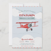 Airplane Birthday Invitation | Vintage Airplane