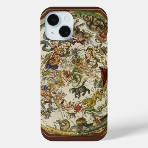 Vintage Planisphere Celestial Map by Peter Apian iPhone 15 Case