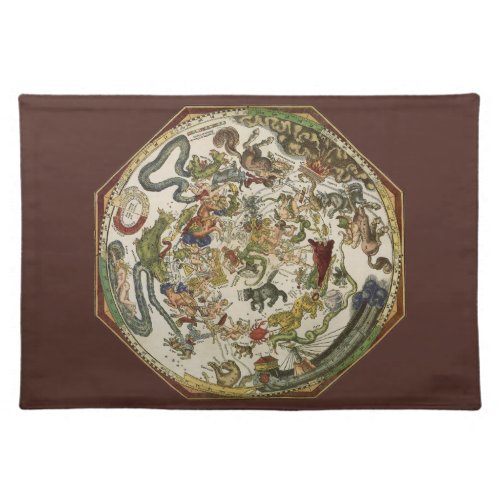 Vintage Planisphere Celestial Map by Peter Apian Cloth Placemat