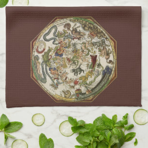 Vintage Planisphere Celestial Map by Peter Apian Kitchen Towel