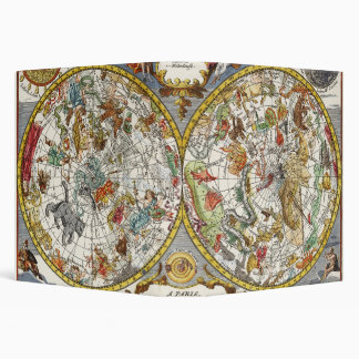Vintage Planisphere Star Map by Nicholas de Fer 3 Ring Binder