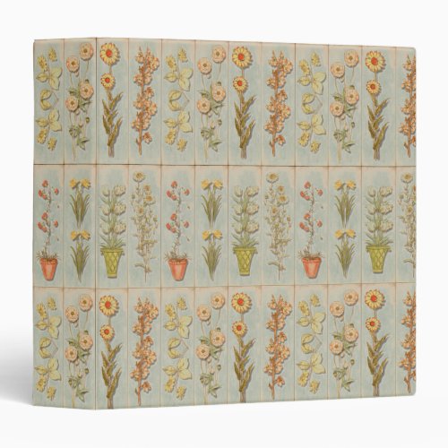 Vintage Plant Illustrations 3 Ring Binder