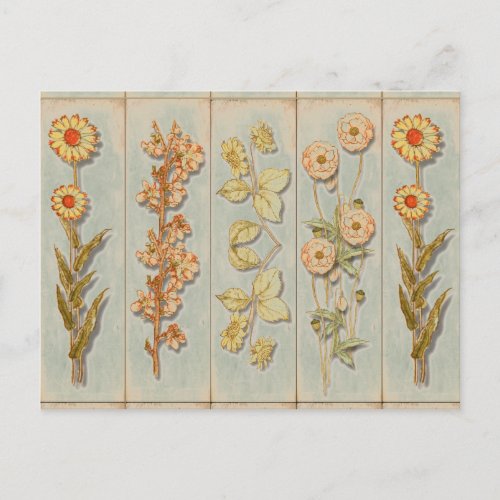 Vintage Plant Illustrations Postcard