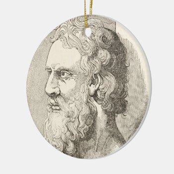 Vintage Plato The Philosopher Illustration Ceramic Ornament by Alleycatshirts at Zazzle
