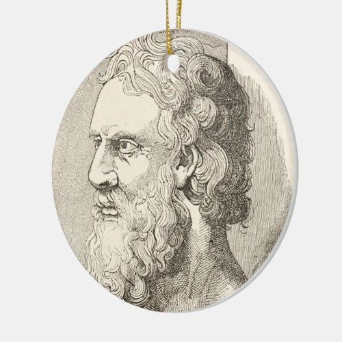 Vintage Plato The Philosopher Illustration Ceramic Ornament