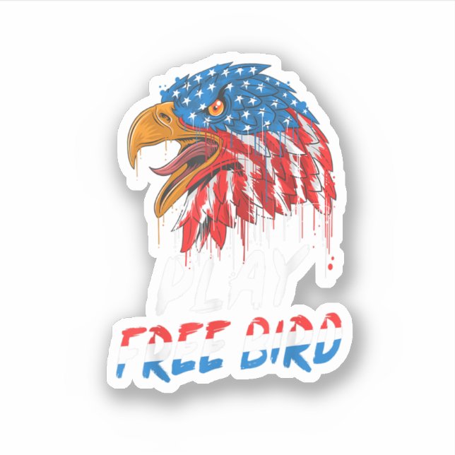 Vintage Play Free Bird Bald Eagle American  Sticker (Front)