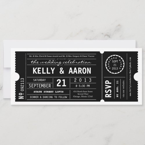 Vintage Playbill Theater Ticket Wedding Invitation