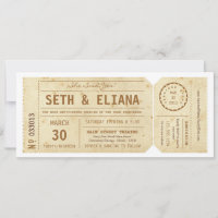 Vintage Wedding Ticket Monogram Postage, Zazzle