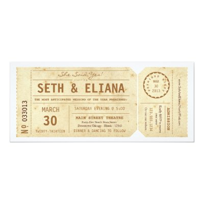 playbill theater ticket wedding invitation gray zazzle com