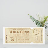 Vintage Playbill Ticket Wedding Invitation (Standing Front)