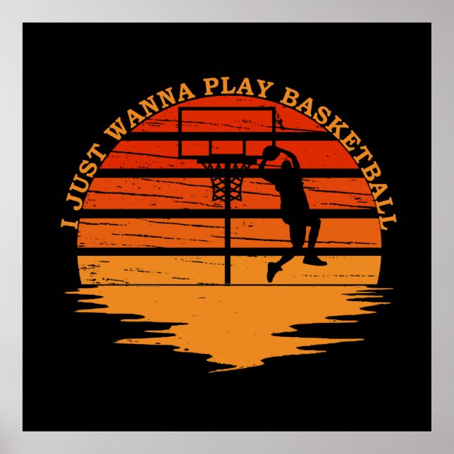 Vintage player basketball funny saying poster (Front)