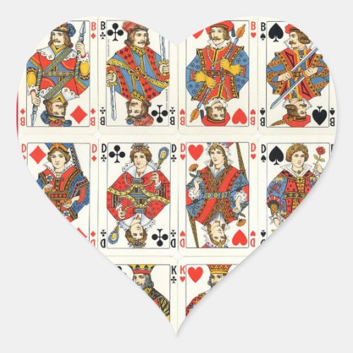 Vintage Playing Cards Heart Sticker