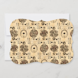 Vintage Playing Cards Collage Ace Queen King Jack