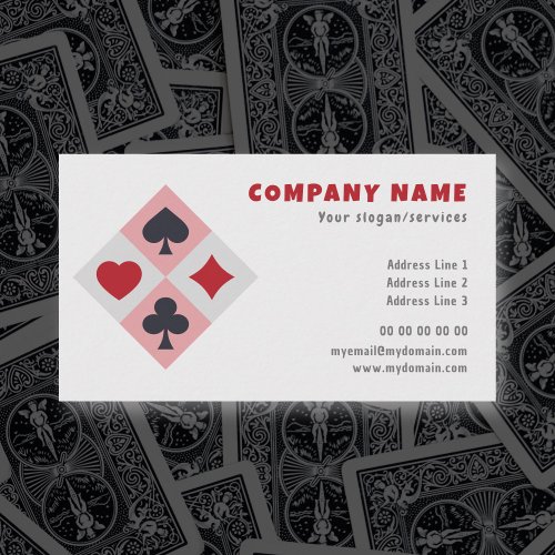 Vintage Playing Cards Colors Business Card