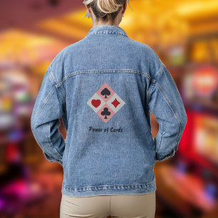 Vintage Playing Cards Colors Denim Jacket