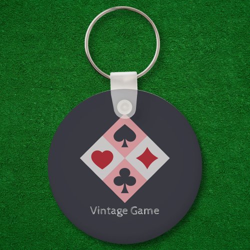 Vintage Playing Cards Colors Keychain