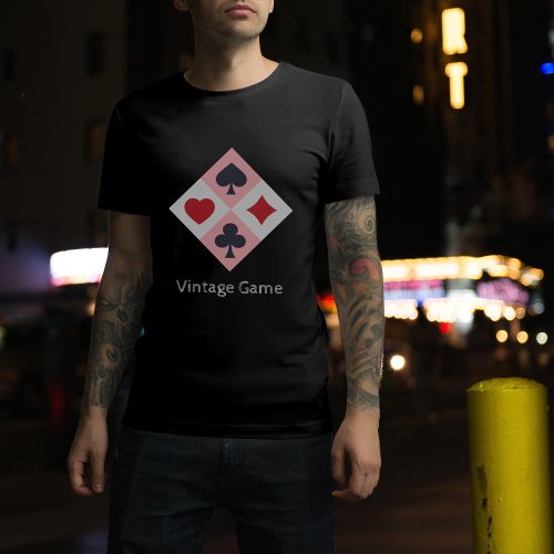 Vintage Playing Cards Colors Mens T_Shirt