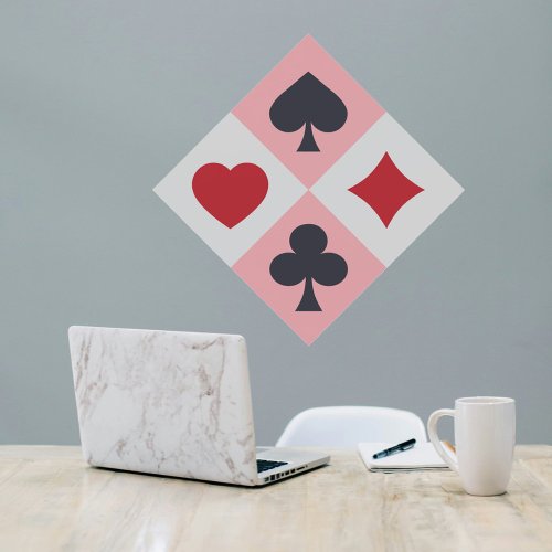 Vintage Playing Cards Colors Wall Decal