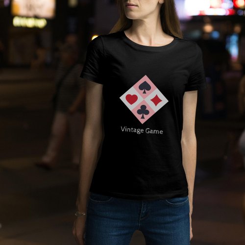 Vintage Playing Cards Colors Womens T_Shirt