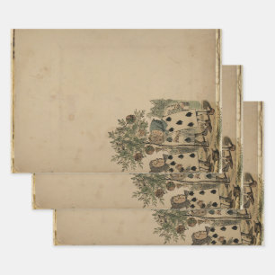 Vintage Playing Cards from Alice in Wonderland Wrapping Paper Sheets