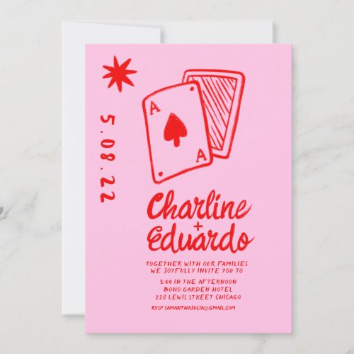 Vintage playing cards hearts Simple Wedding