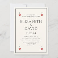 Vintage playing cards hearts Simple Wedding