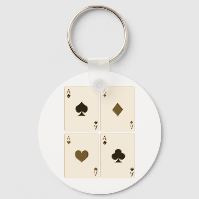 Vintage Playing Cards Keychain (Front)