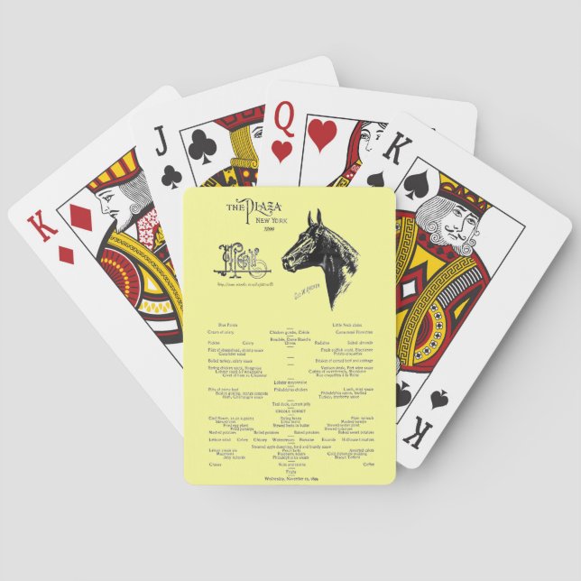 "Vintage-Plaza Hotel Menu" Poker Cards (Back)