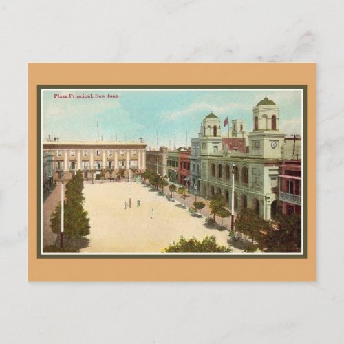 Vintage Plaza Principal San Juan Puerto Rico Postcard