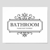 Vintage Please Seat Yourself Funny Bathroom Sign