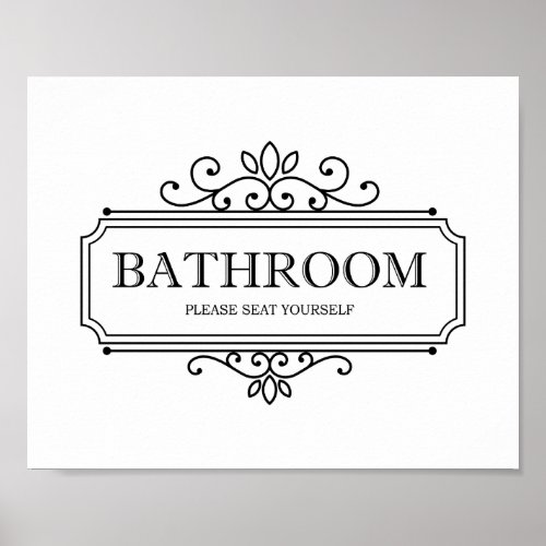 Vintage Please Seat Yourself Funny Bathroom Sign