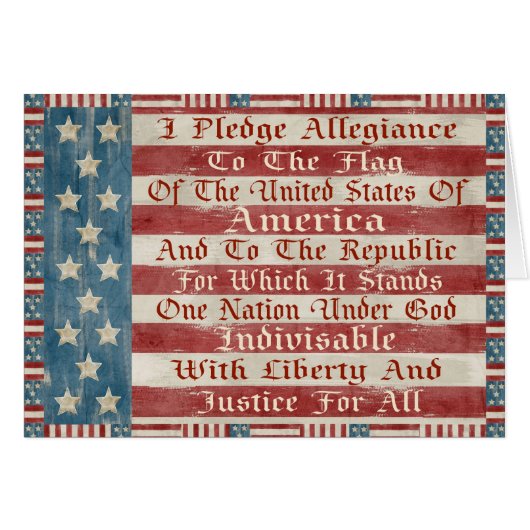 Vintage Pledge Of Allegiance Cards (Front Horizontal)