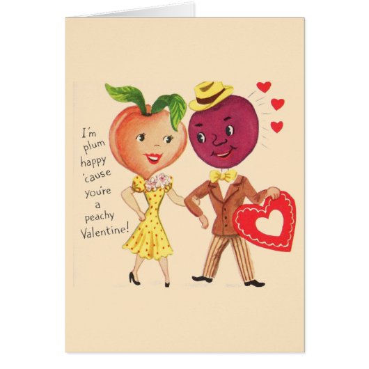 Vintage Plum and Peach Valentine Cards (Front)