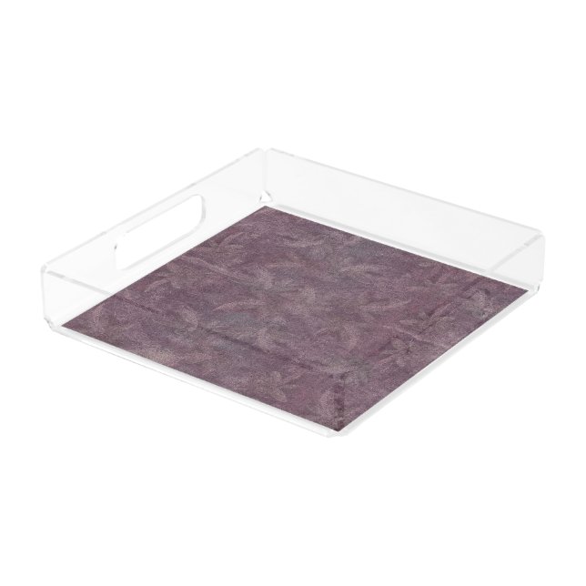 Vintage Plum Dragonfly Dance Acrylic Tray (Angled)