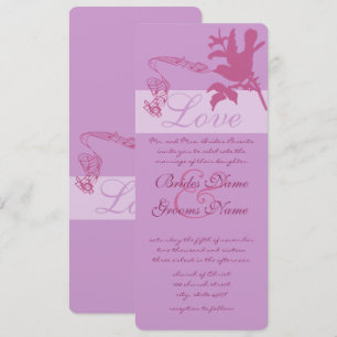 Vintage Plum Love Bird  Wedding Invitation