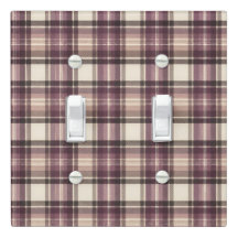 Vintage Plum Purple & Cream Tartan Plaid