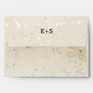 Vintage plumeria and ivy custom beige wedding envelope