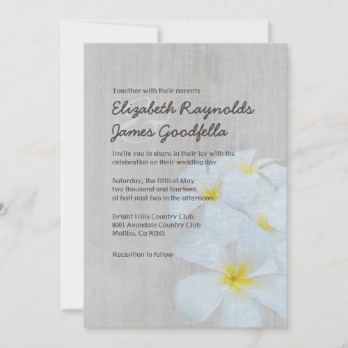 Vintage Plumeria Wedding Invitations