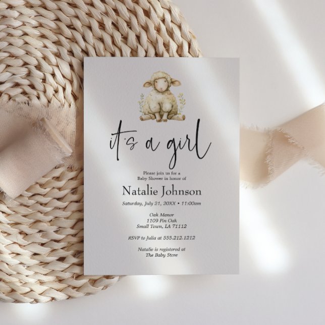 Vintage Plush Nursery Animals Girl Baby Shower Invitation (Creator Uploaded)