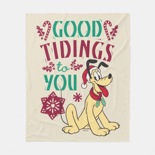 Vintage Pluto  Good Tidings to You Fleece Blanket