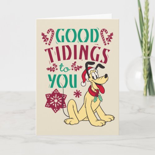 Vintage Pluto  Good Tidings to You Holiday Card