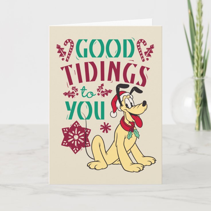 Vintage Pluto | Good Tidings to You Holiday Card | Zazzle