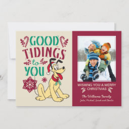 Vintage Pluto | Good Tidings to You Holiday Card | Zazzle