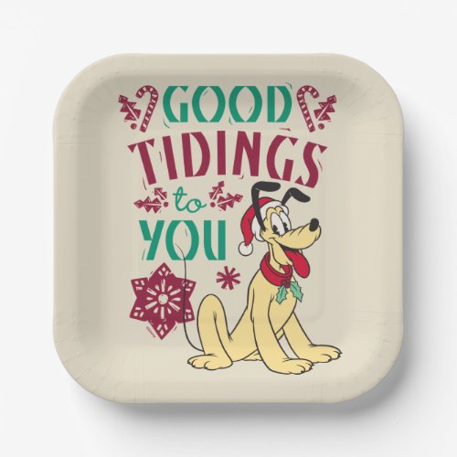 Vintage Pluto  Good Tidings to You Paper Plates