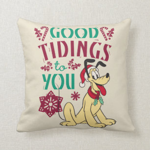 Vintage Pluto   Good Tidings to You Throw Pillow