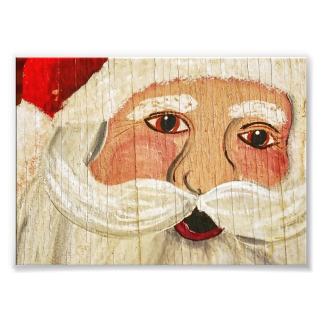 Vintage Plywood Santa Photo (Front)