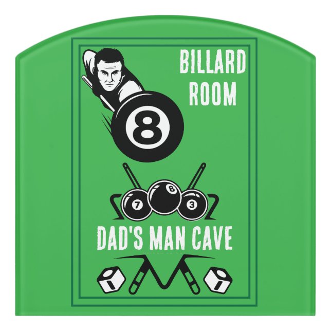 Vintage Pocket Billards Door Sign (Contour Front)