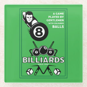 Vintage Pocket Billards Glass Coaster