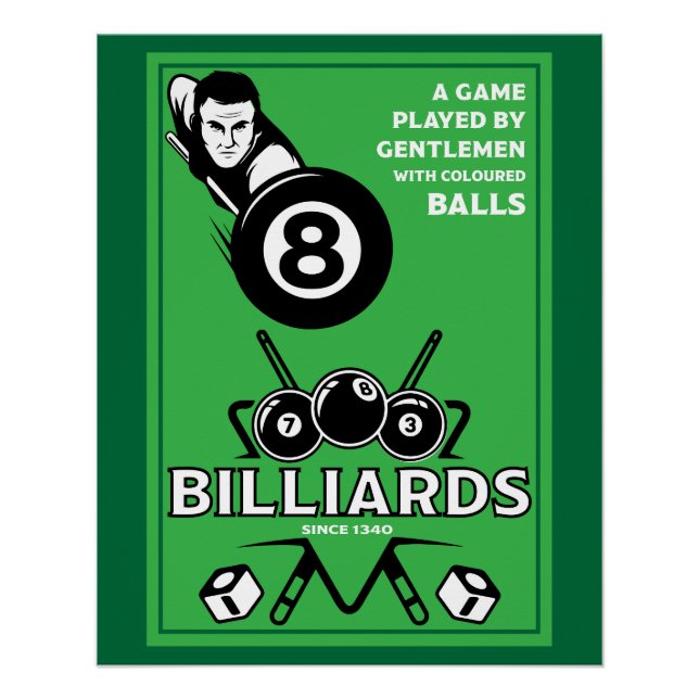 Vintage Pocket Billards Poster (Front)