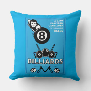 Vintage Pocket Billards Throw Pillow